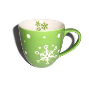 Starbucks Holiday 2007 Green Snowflake Mug